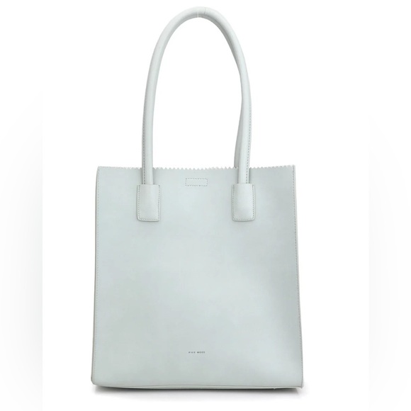 Pixie Mood Annalise Slim Tote Bag in Baby Blue Vegan Leather - Picture 1 of 10